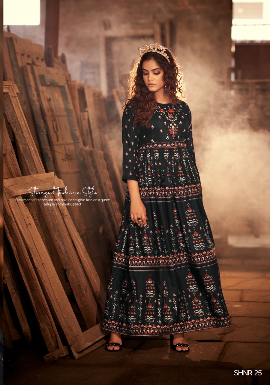 shichi noor coollection muslin stylish look indo western catalog