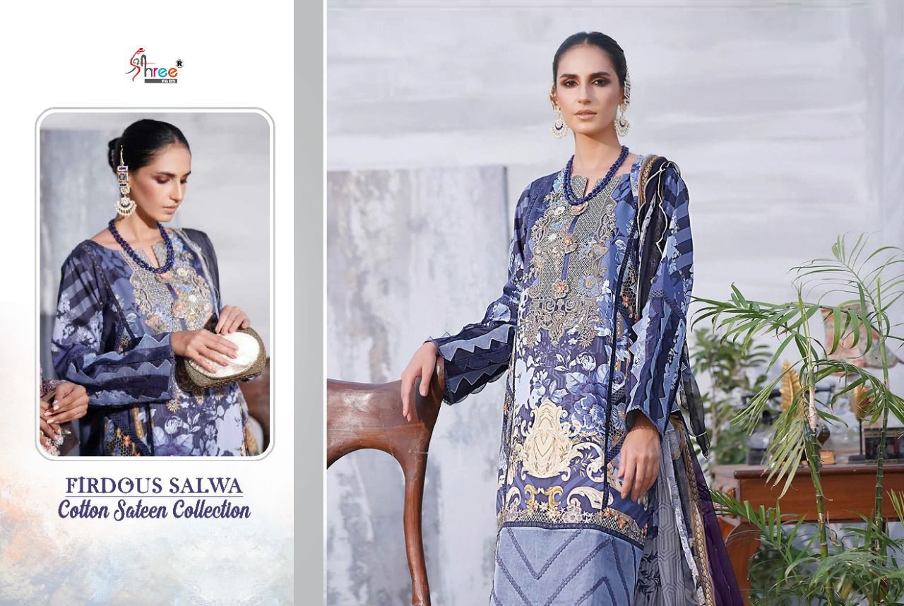 shree fab firdous salwa cotton sateen collection cotton decent look salwar suit cotton dupatta catalog