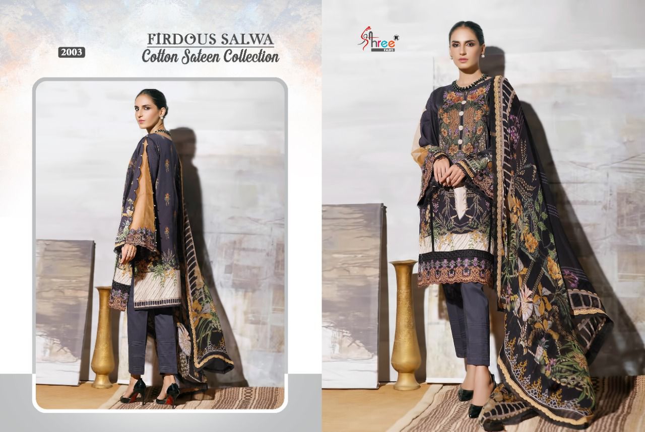 shree fab firdous salwa cotton sateen collection cotton decent look salwar suit cotton dupatta catalog