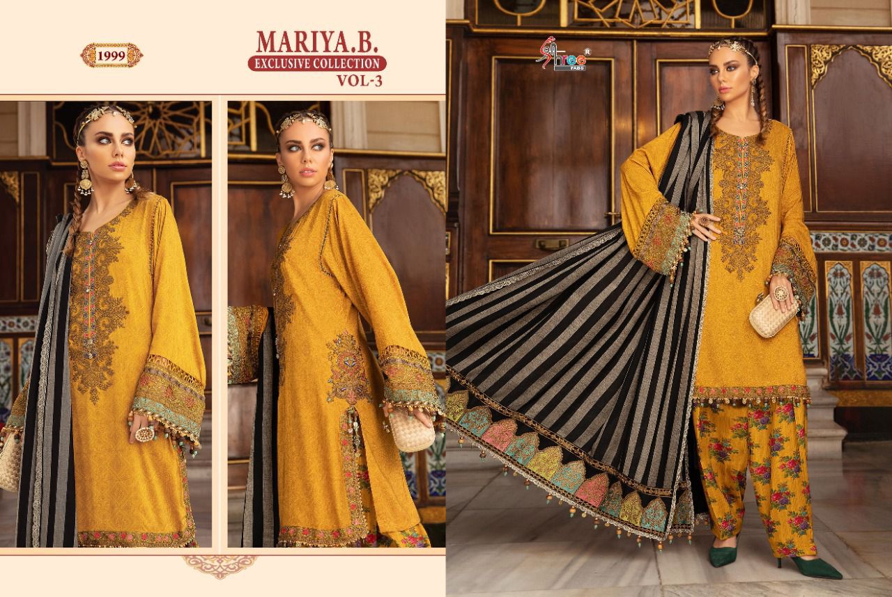 shree fab mariya b exclusive collection vol 3 cotton elegant look salwar suit cotton dupatta catalog