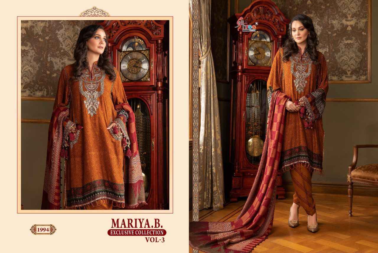 shree fab mariya b exclusive collection vol 3 cotton elegant look salwar suit cotton dupatta catalog