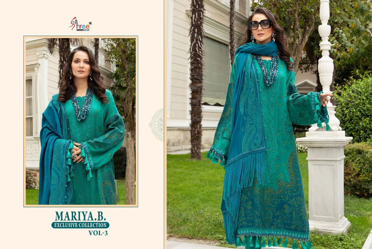 shree fab mariya b exclusive collection vol 3 cotton elegant look salwar suit cotton dupatta catalog