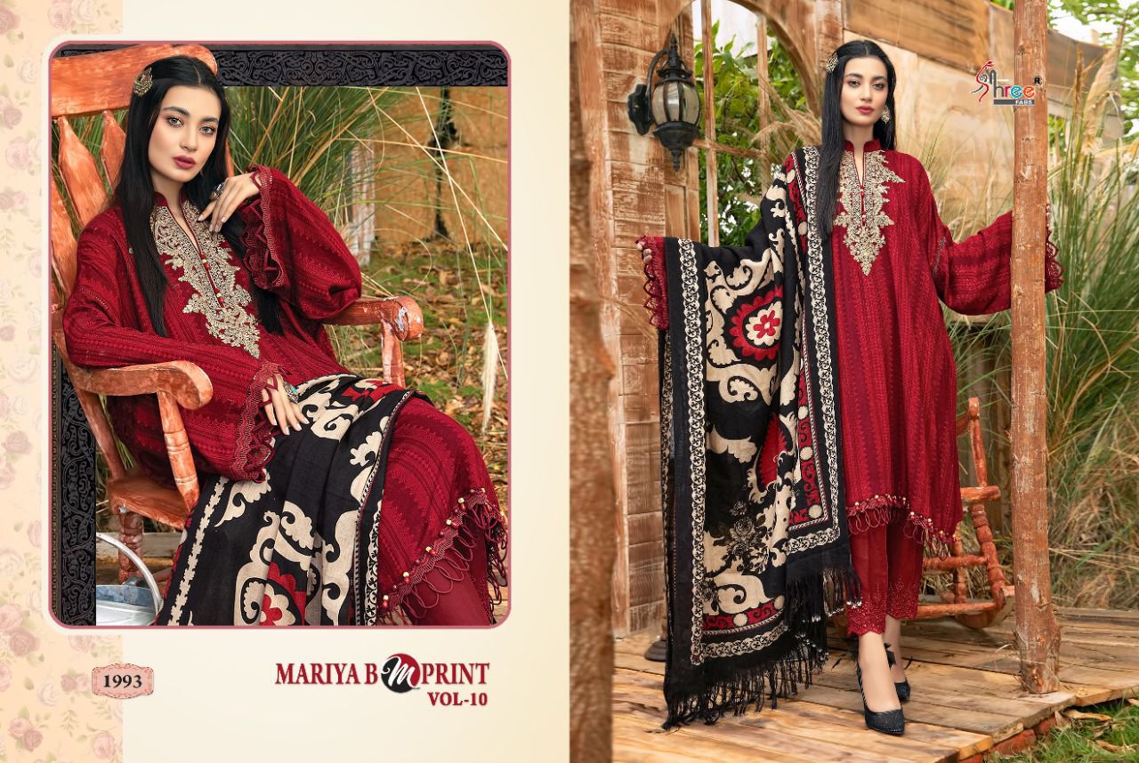 shree fab mariya b m print vol 10 jam cotton elegant look salwar suit cotton dupatta catalog