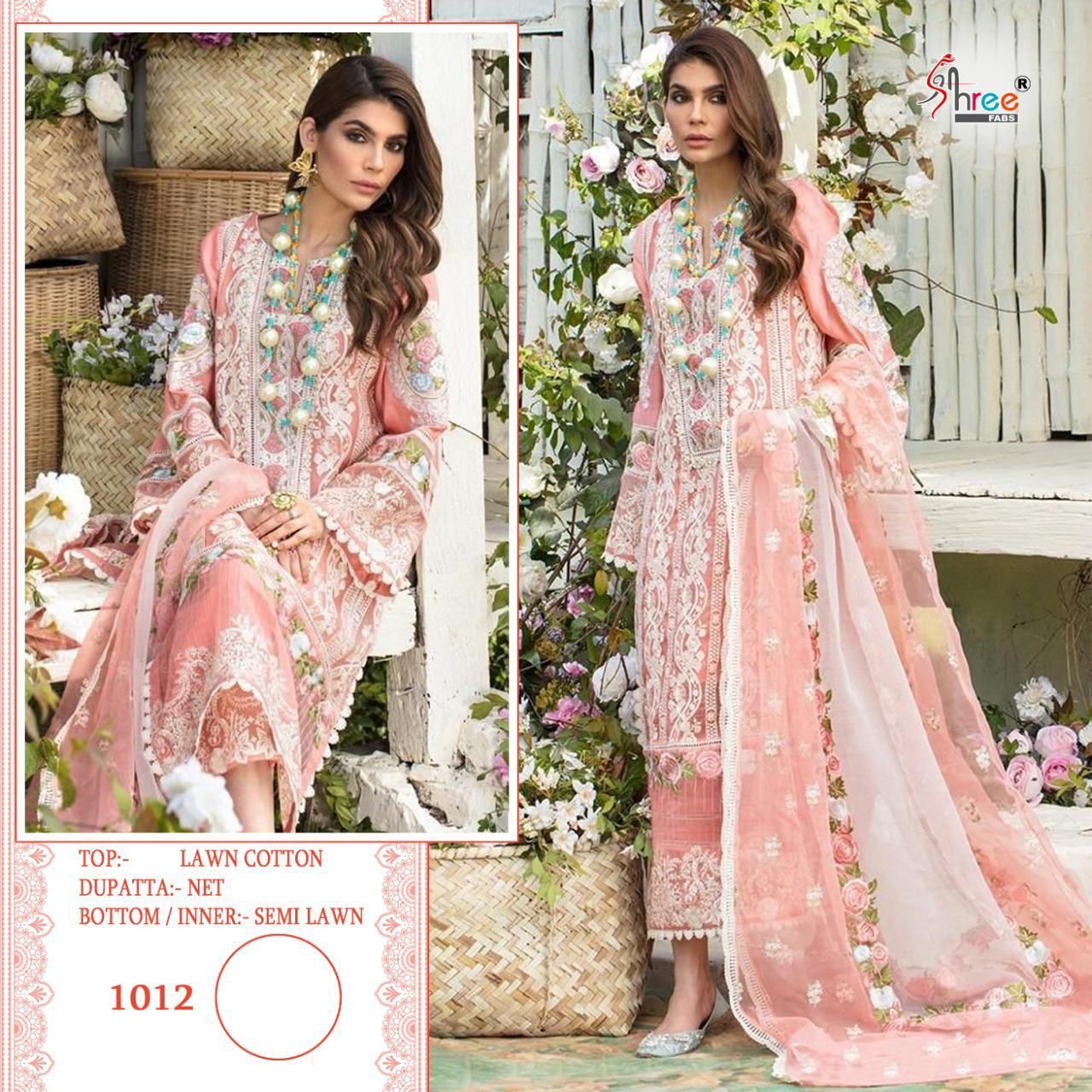 shree fab s 1011 1012 cotton regal look salwar suit catalog