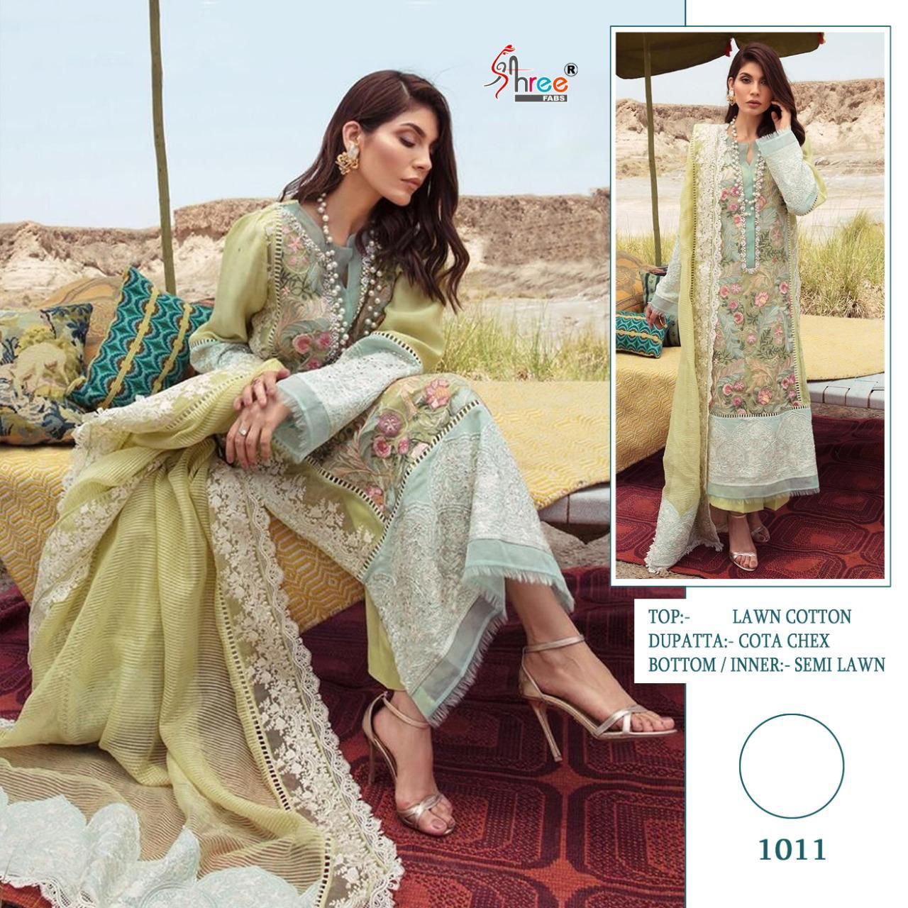 shree fab s 1011 1012 cotton regal look salwar suit catalog