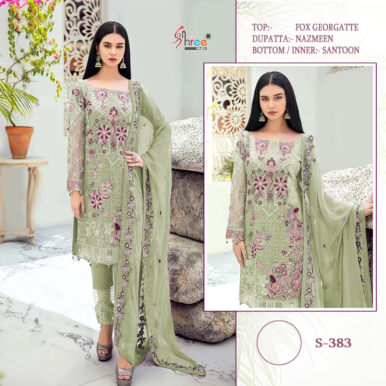 shree fab shree fab  s 383 georgette decant look salwar suit single