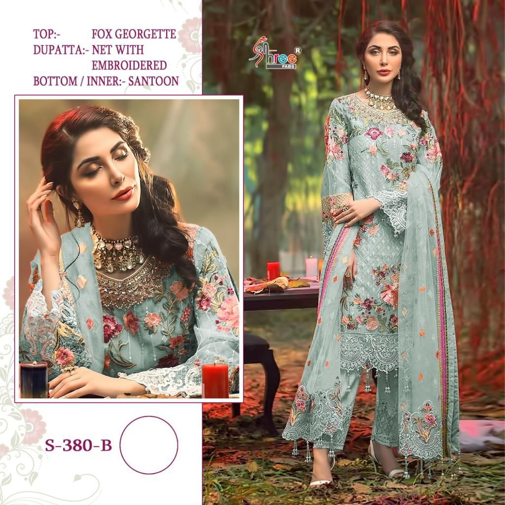 shree fab Shree fab s s380  Salwar Kameez Georgette Singles