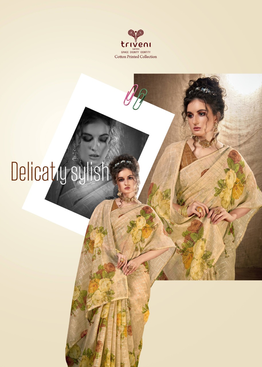 triveni kashishwari cotton regal look print saree catalog