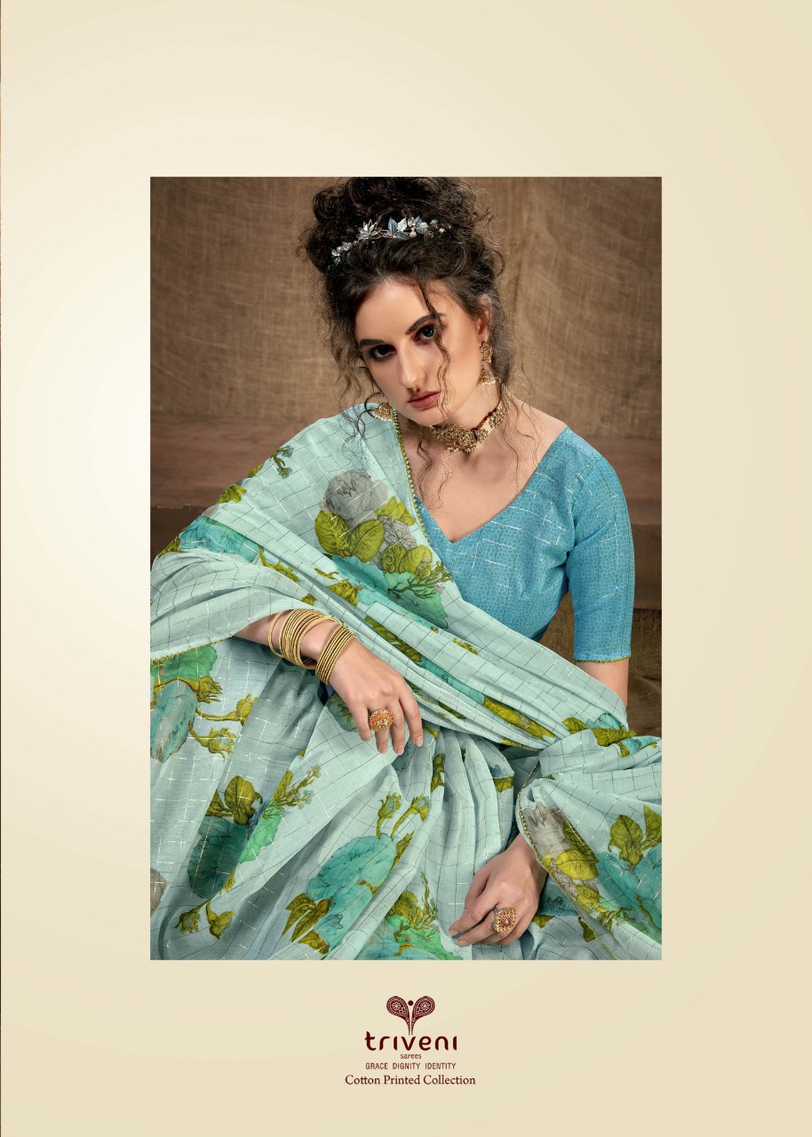 triveni kashishwari cotton regal look print saree catalog