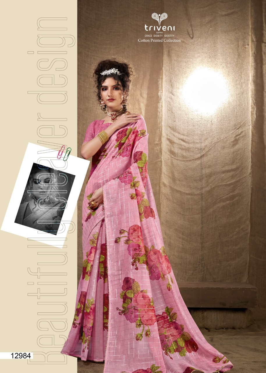 triveni kashishwari cotton regal look print saree catalog