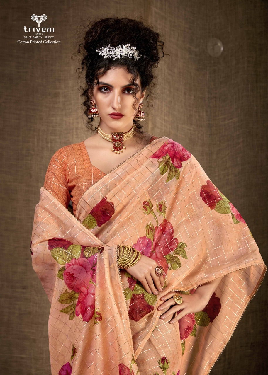 triveni kashishwari cotton regal look print saree catalog