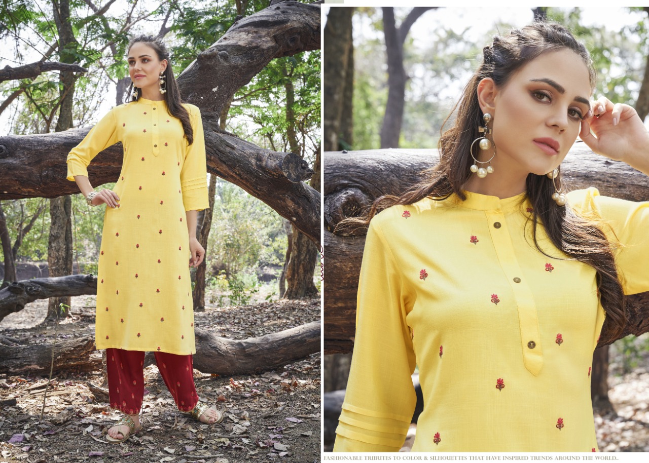 tunic house nirvi rayon elegant kurti with plazo catalog