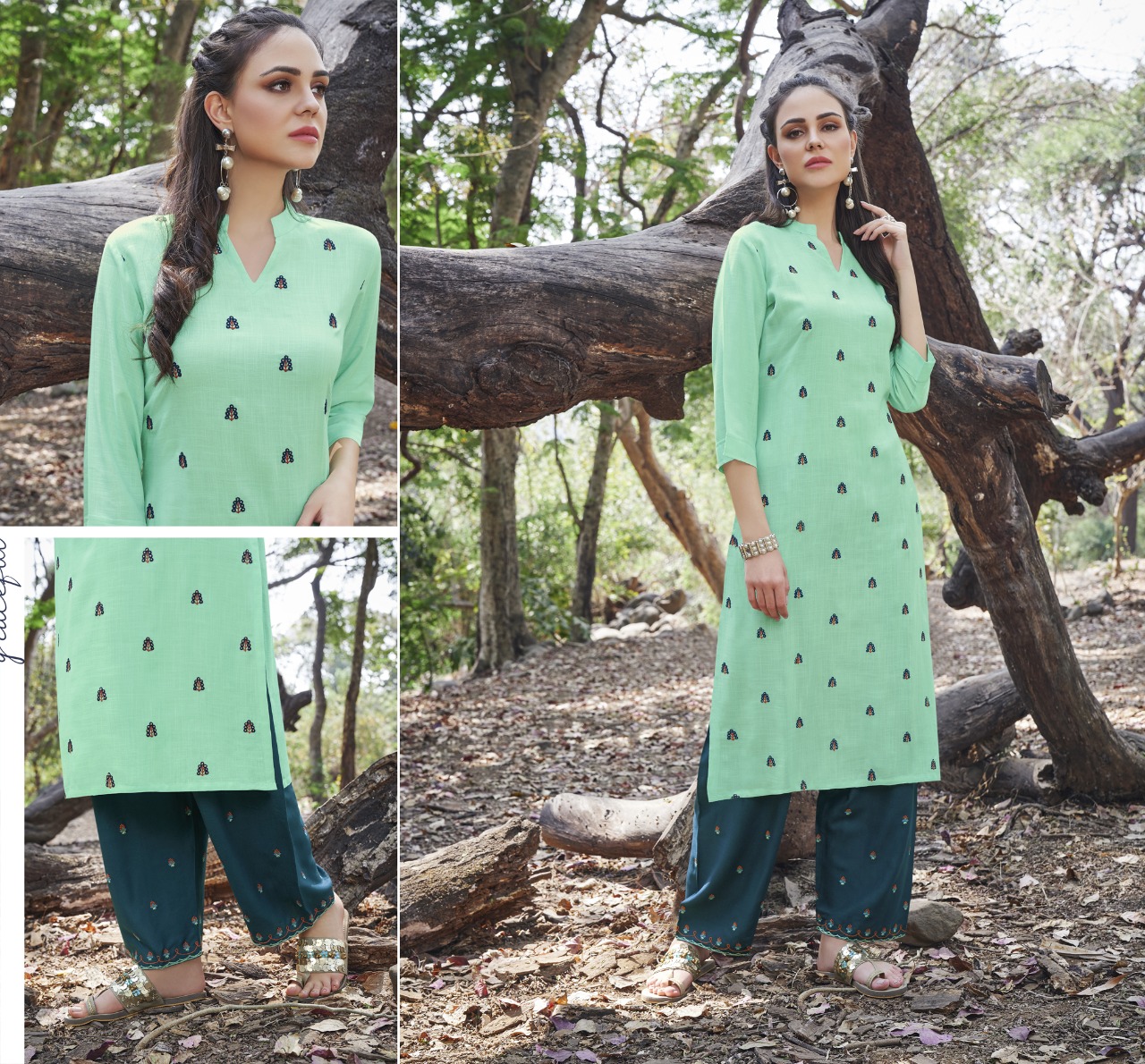 tunic house nirvi rayon elegant kurti with plazo catalog