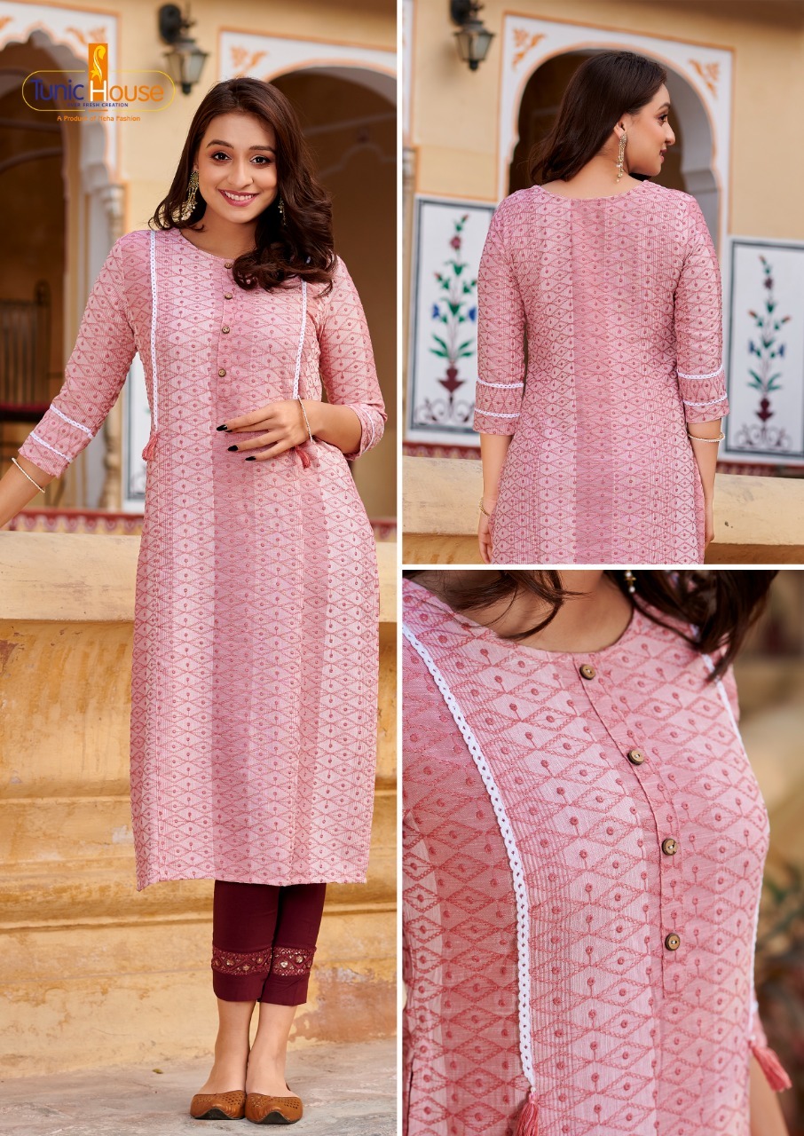 tunic house super star  viscouse new and modern style kurti size set