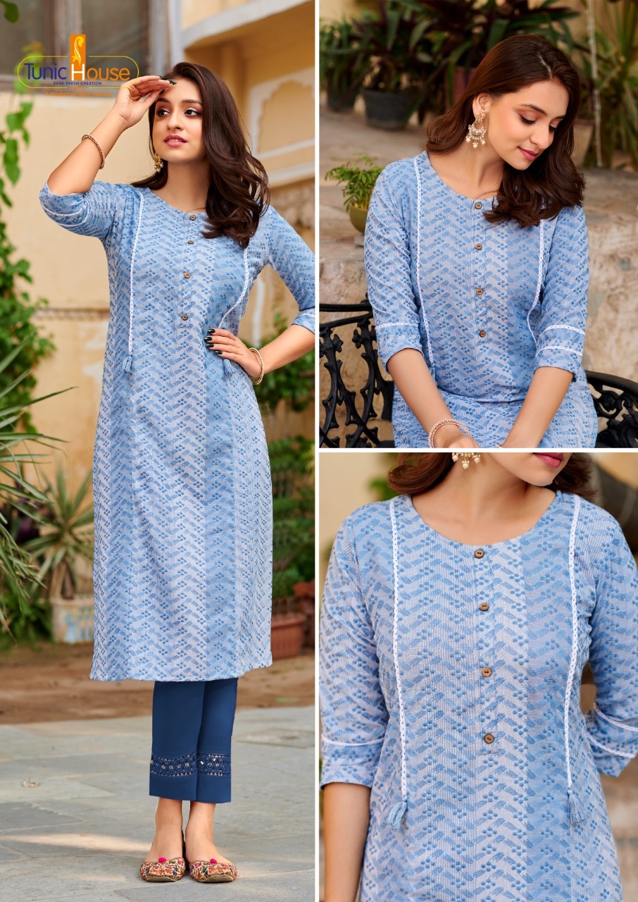 tunic house super star  viscouse new and modern style kurti size set