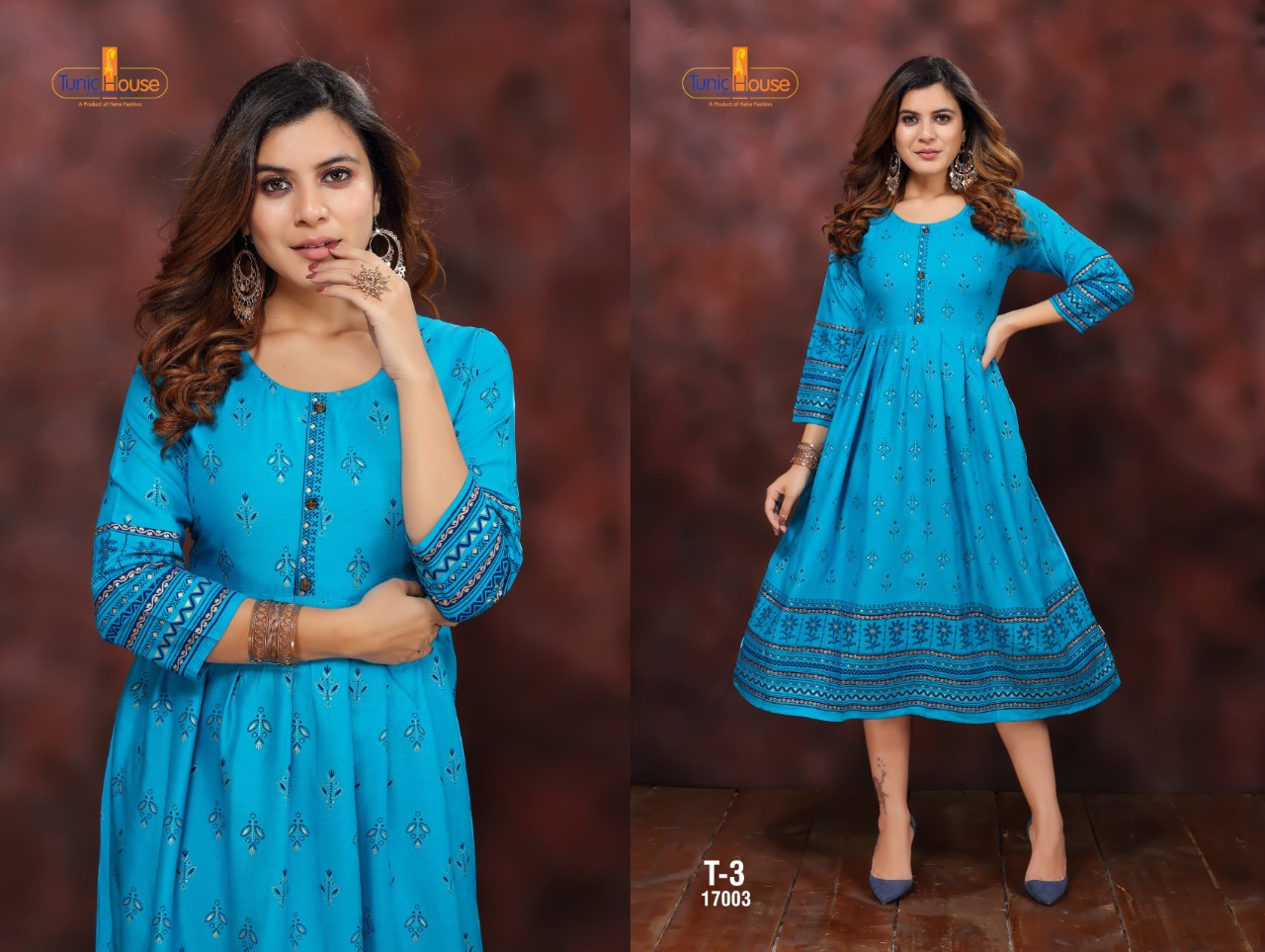 tunic house T 3 rayon classic trendy look kurti catalog