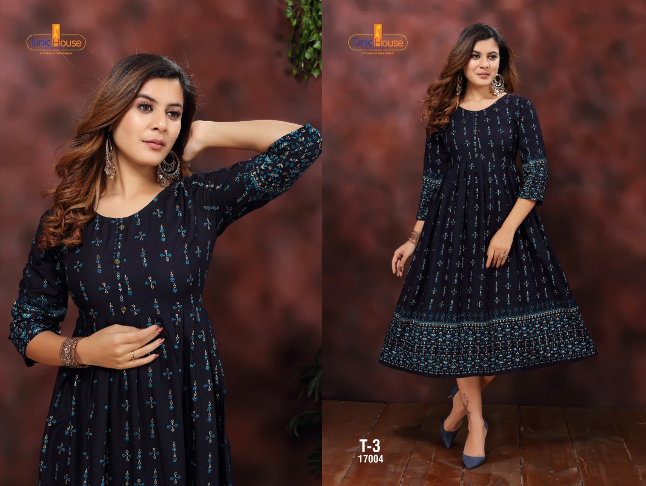 tunic house T 3 rayon classic trendy look kurti catalog