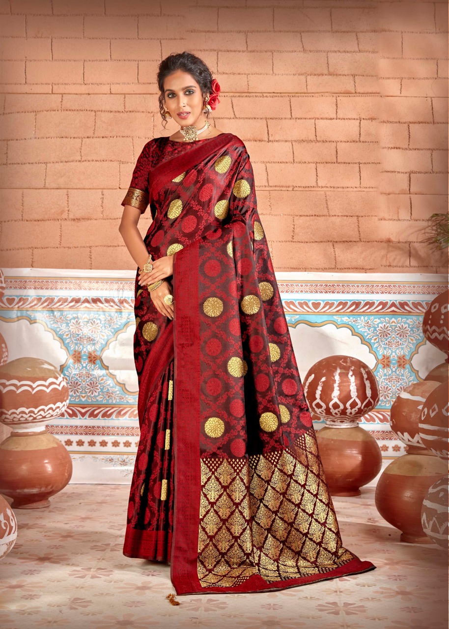 vallabhi print fashion fiesta Vichitra Dyed astonishing look saree catalog