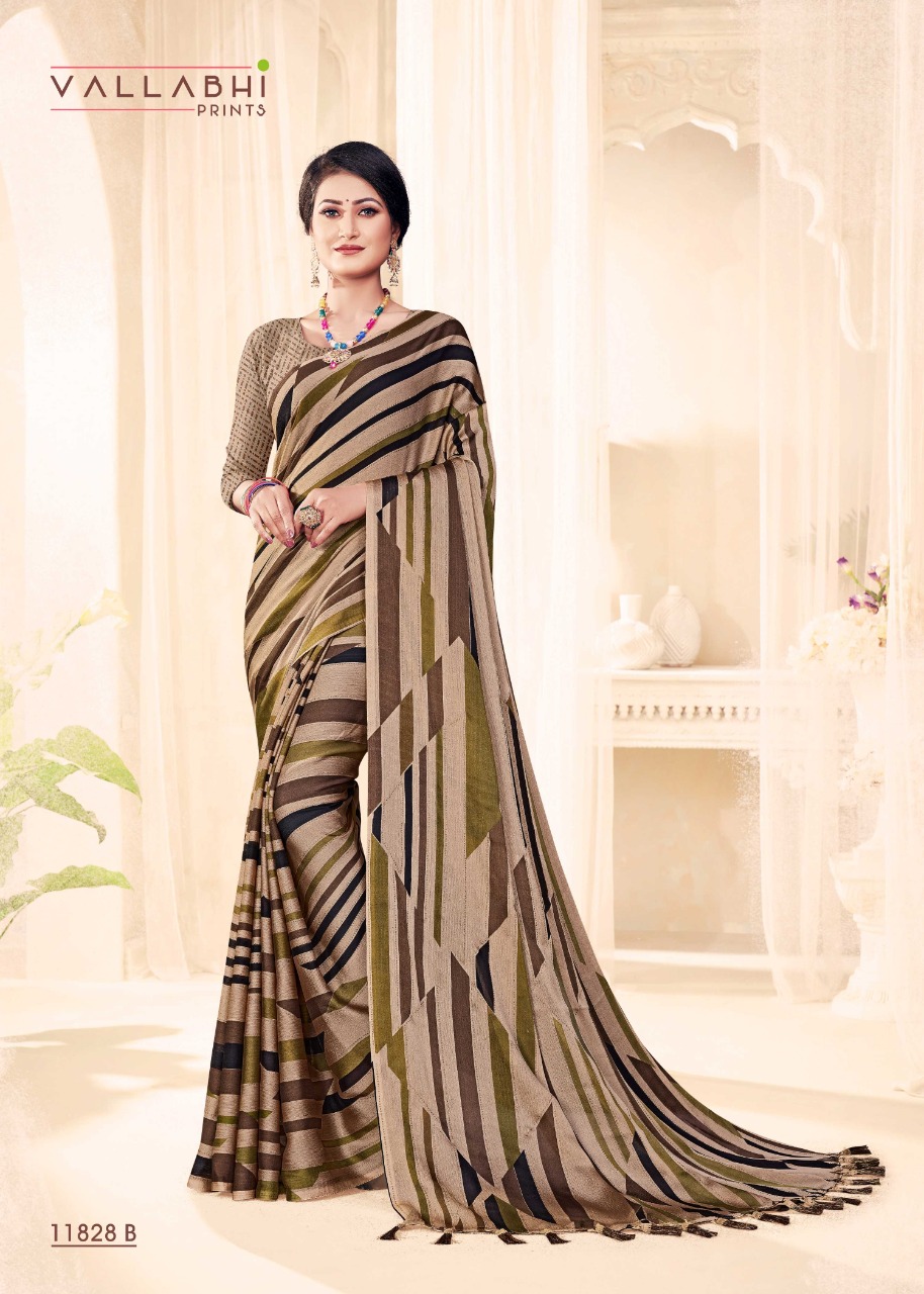 vallabhi print firangi 11828 chiffon print astonishing saree catalog