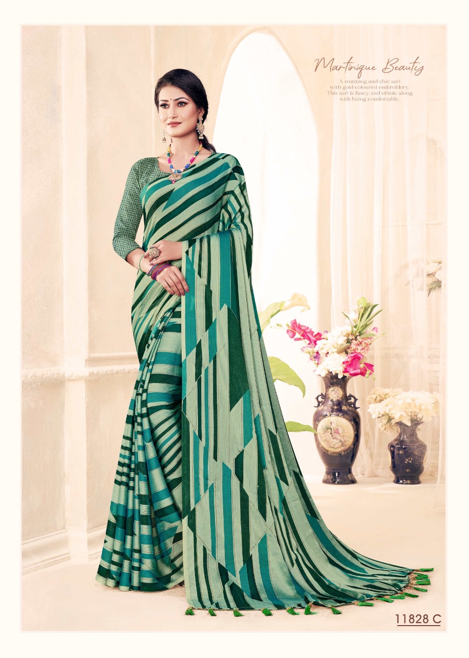 vallabhi print firangi 11828 chiffon print astonishing saree catalog