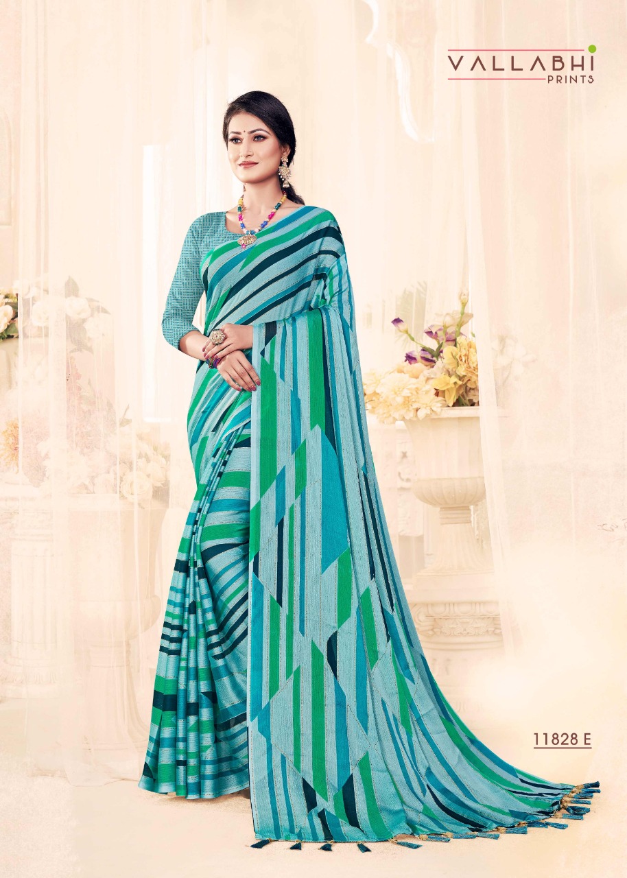 vallabhi print firangi 11828 chiffon print astonishing saree catalog