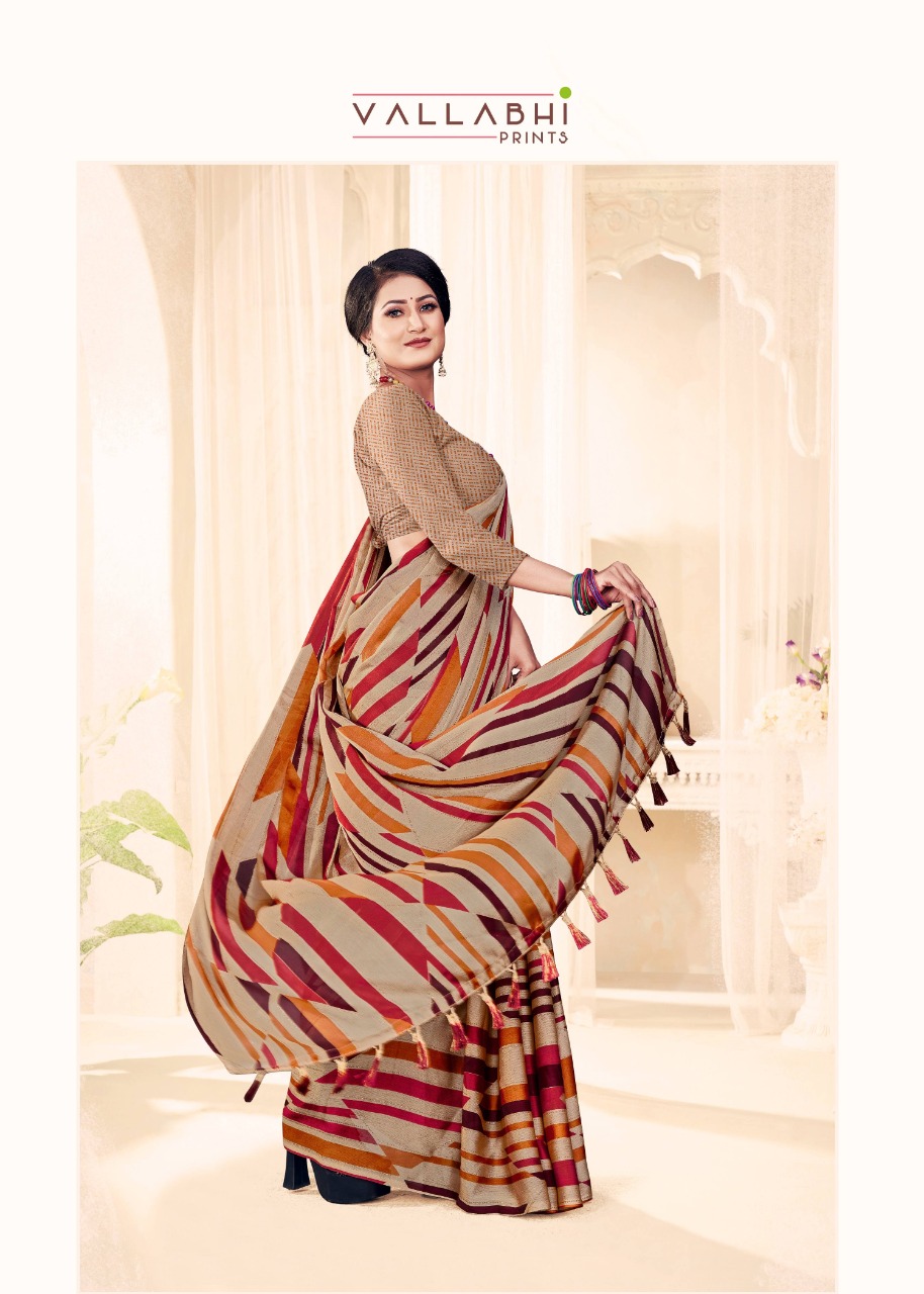 vallabhi print firangi 11828 chiffon print astonishing saree catalog