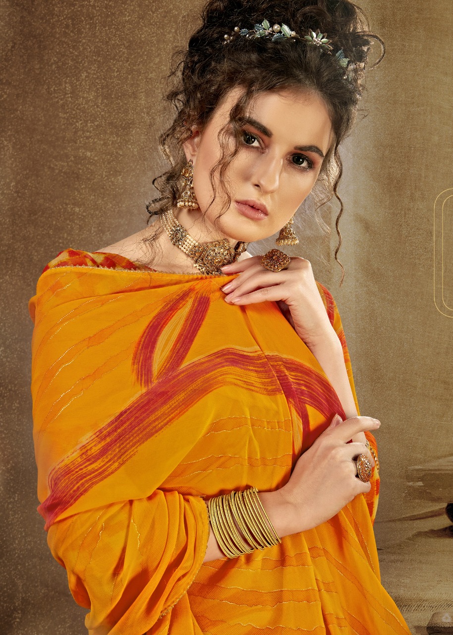 vallabhi print jhamkudi weighless attractive print saree catalog