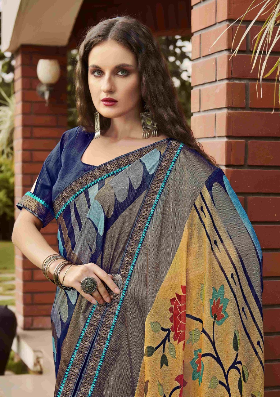 vallabhi print kalpana vol 3 Brasso print astonishing saree catalog