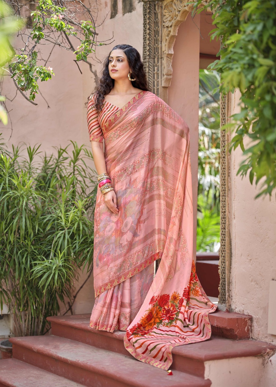 vallabhi print lahare chiffon print catchy look saree catalog