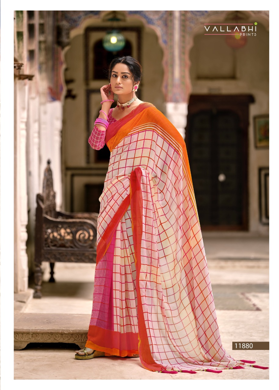 vallabhi print lilly vol 3 georgette exclusive print saree catalog