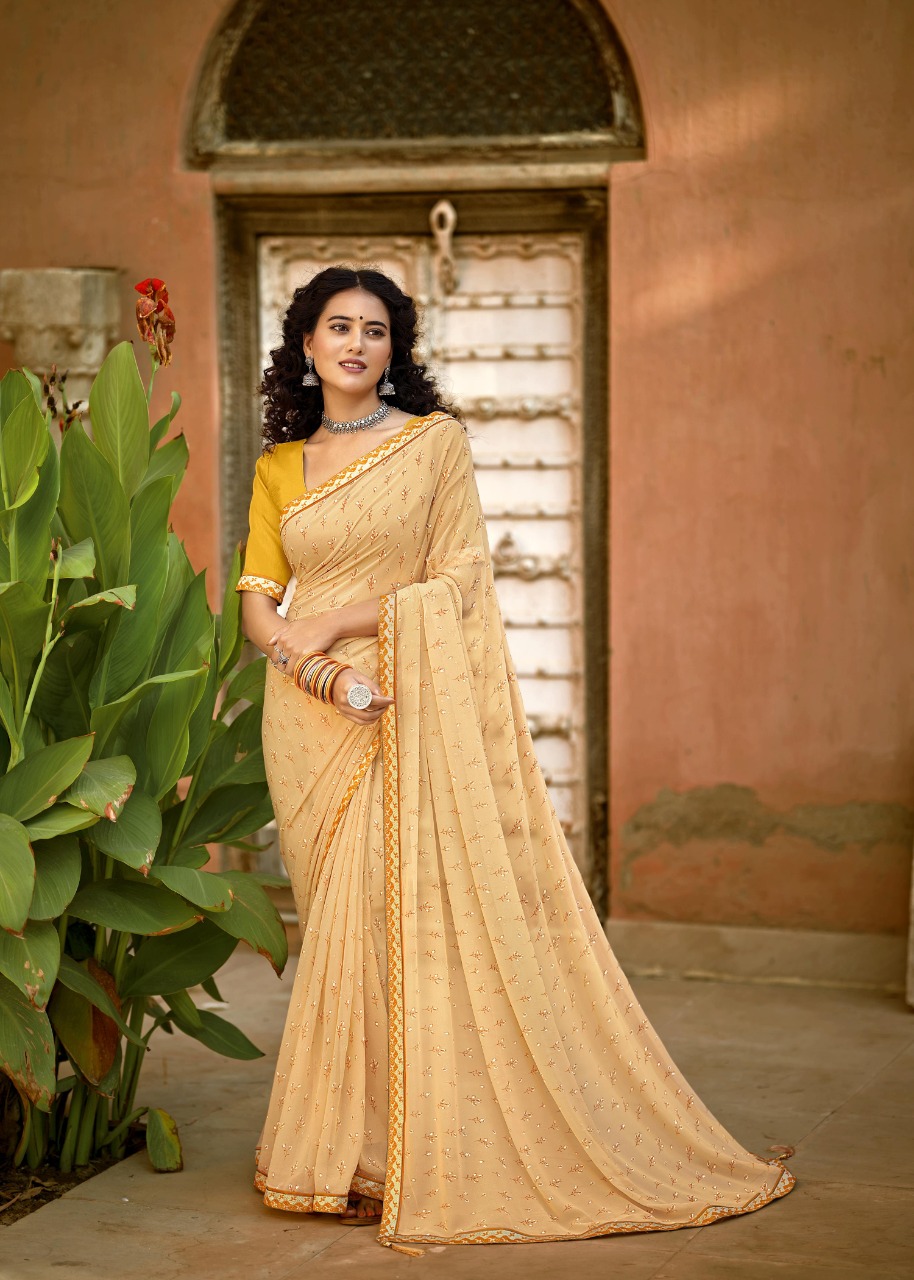 vallabhi print morpankh georgette elegant saree catalog