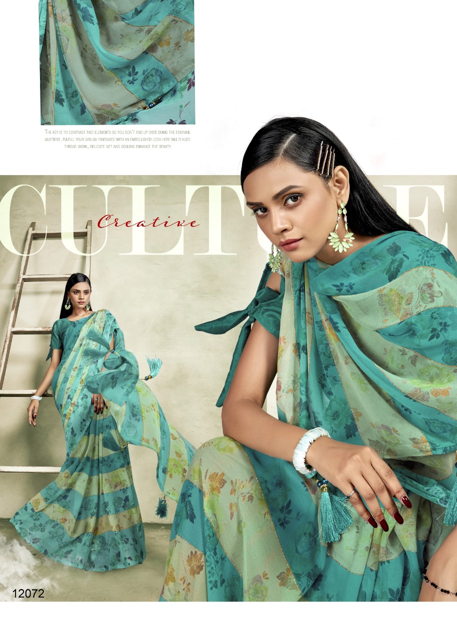 vallabhi print raseeli georgette exclusive print saree catalog