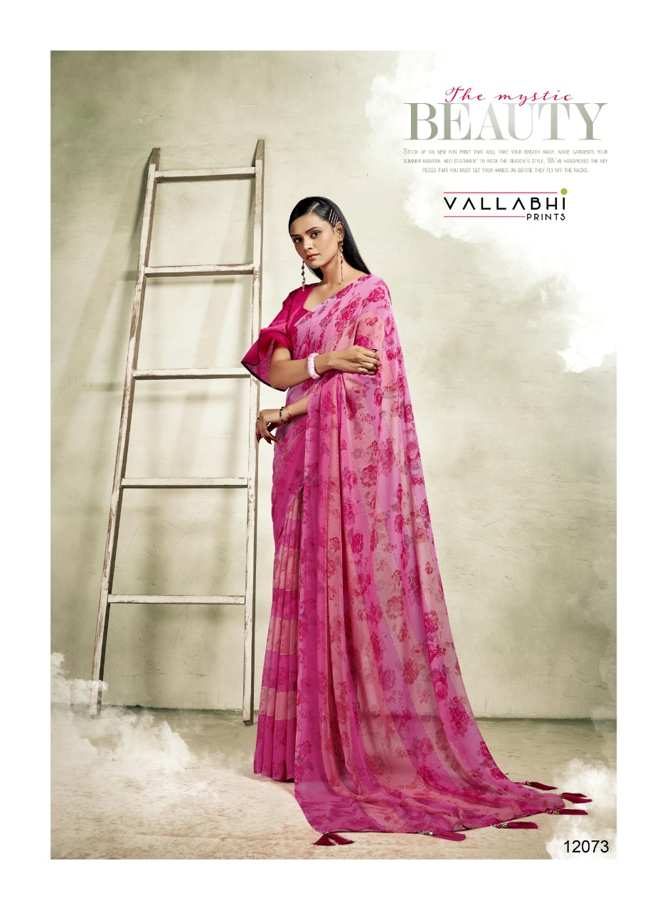 vallabhi print raseeli georgette exclusive print saree catalog