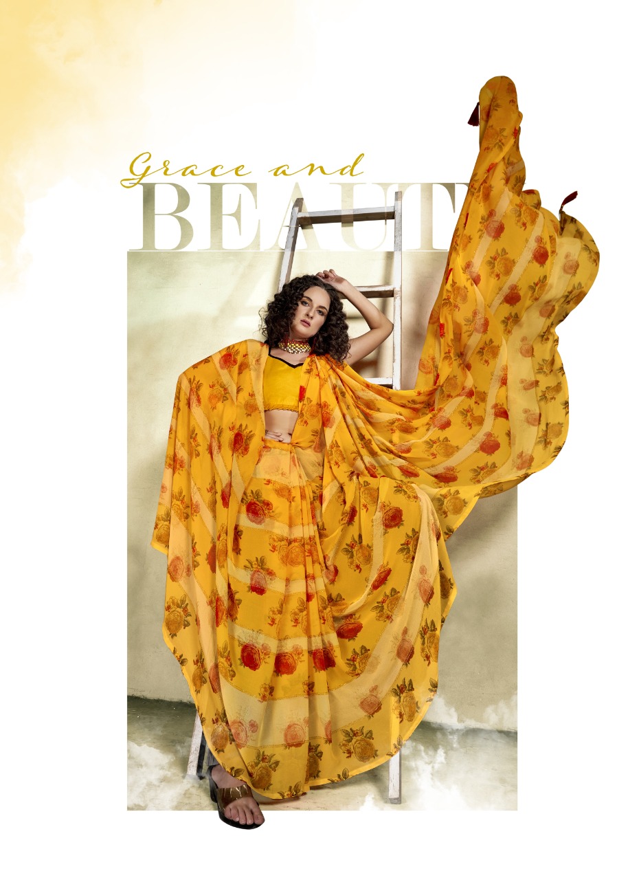 vallabhi print raseeli georgette exclusive print saree catalog