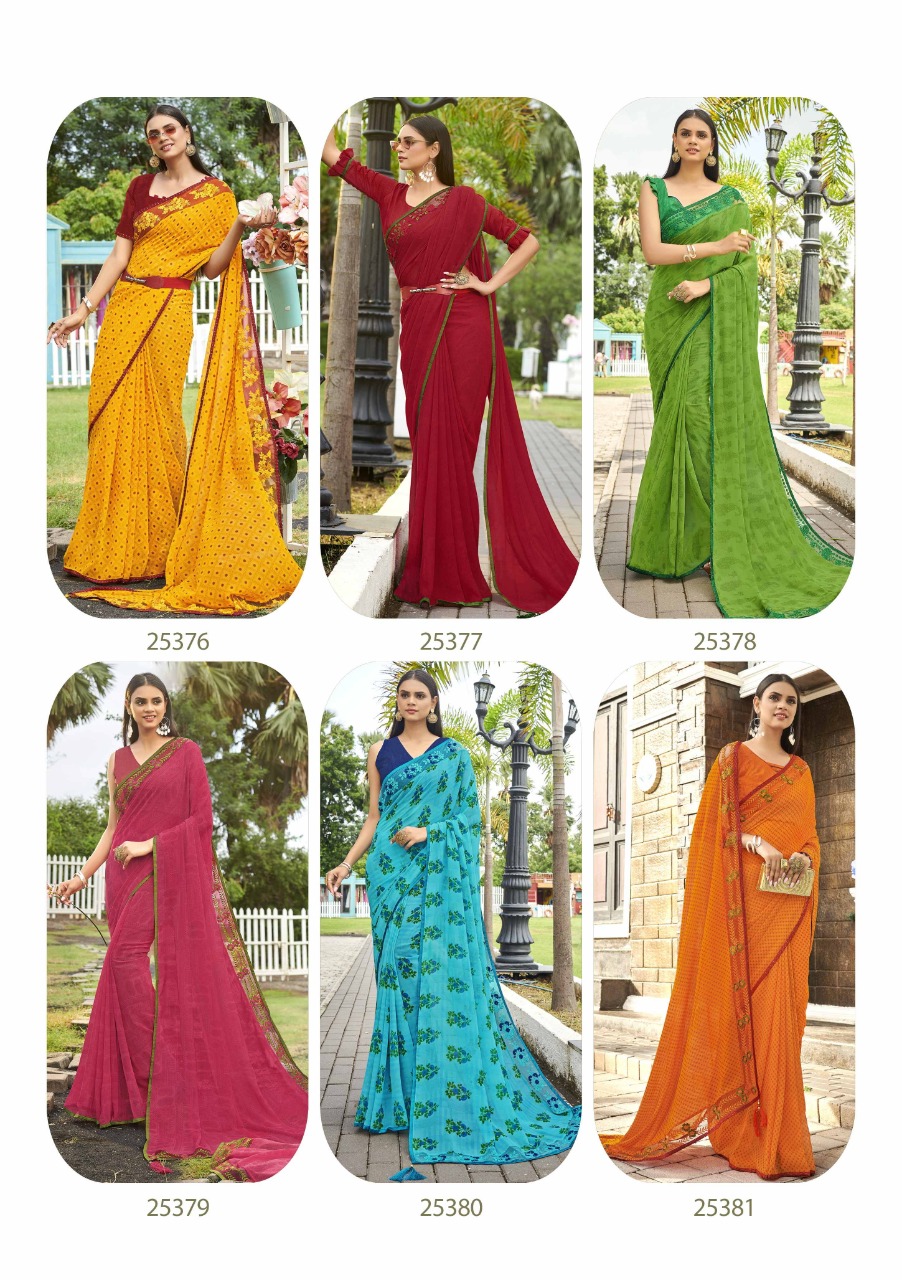 vallabhi print roohi georgette elegant saree catalog