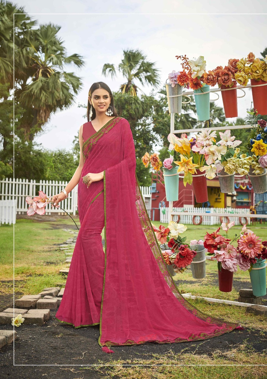 vallabhi print roohi georgette elegant saree catalog