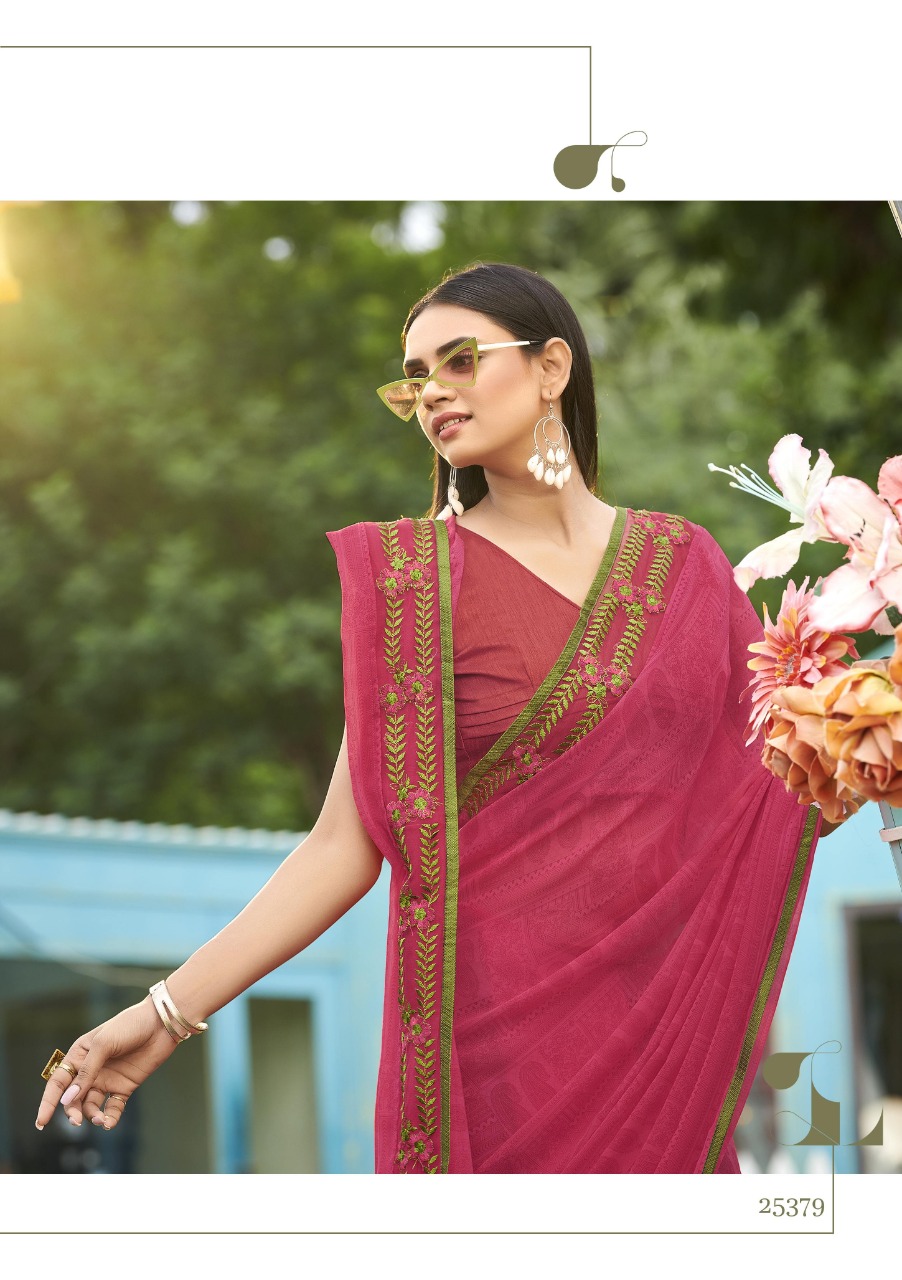 vallabhi print roohi georgette elegant saree catalog