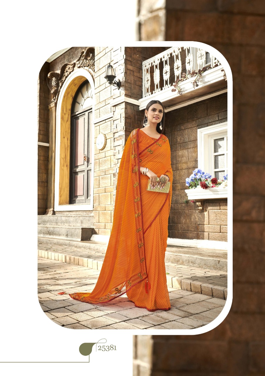 vallabhi print roohi georgette elegant saree catalog