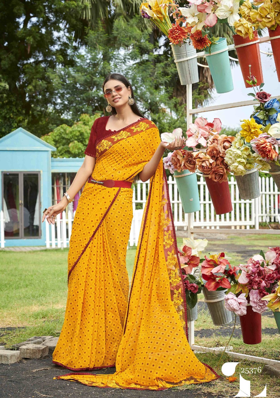 vallabhi print roohi georgette elegant saree catalog