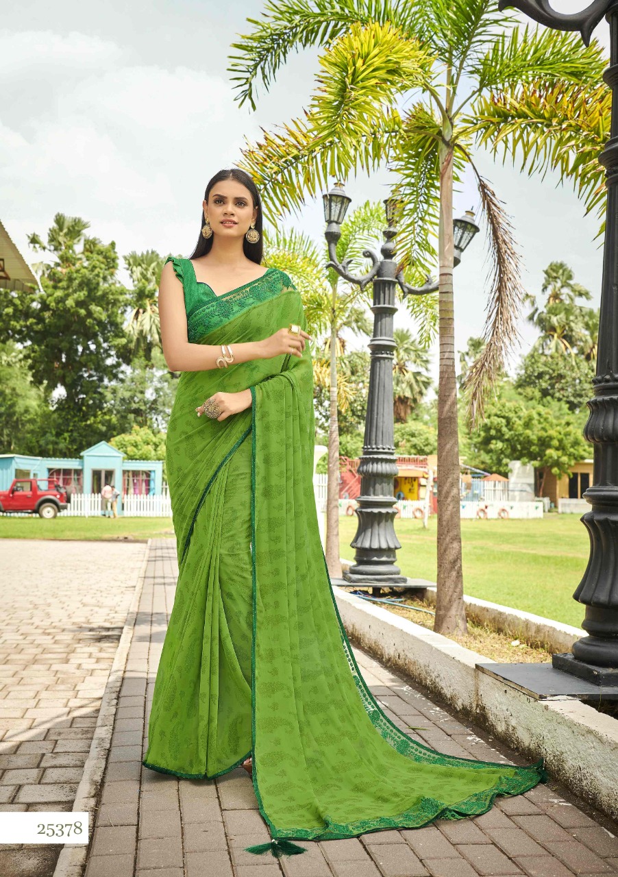 vallabhi print roohi georgette elegant saree catalog