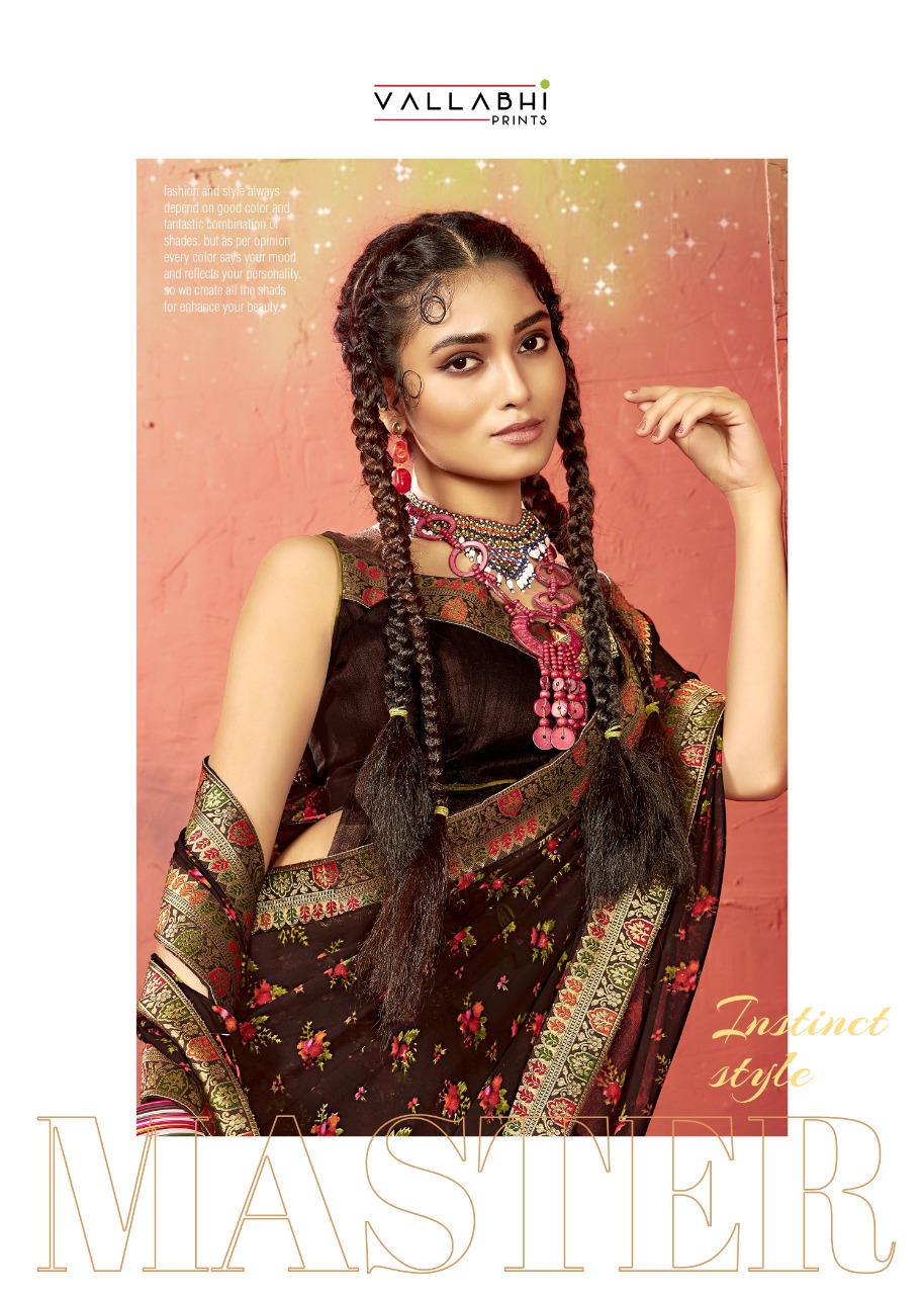 vallabhi print valentino georgette exclusive print saree catalog