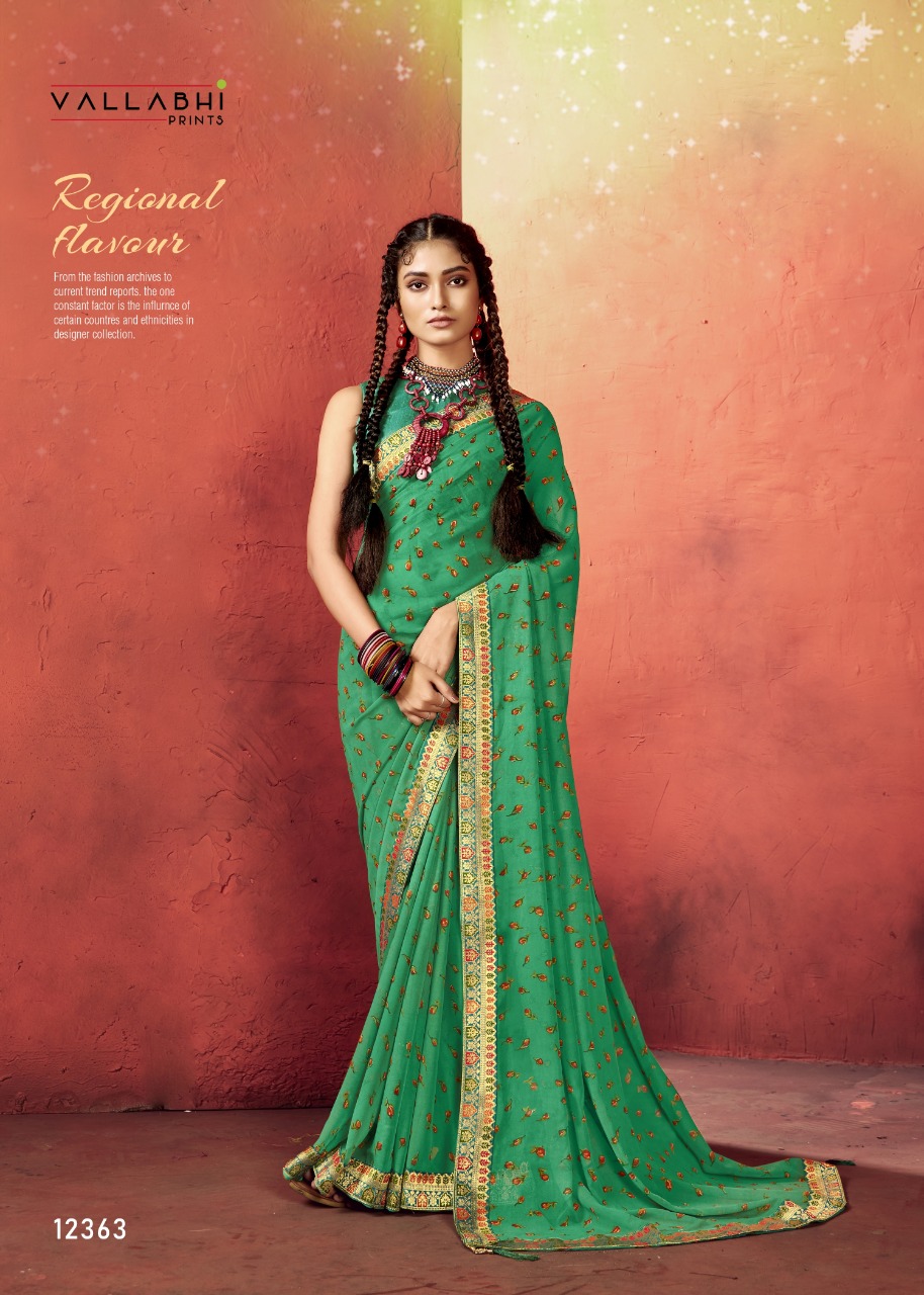 vallabhi print valentino georgette exclusive print saree catalog