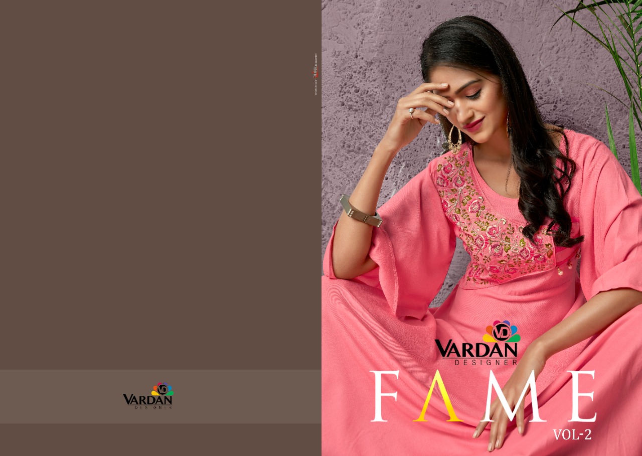 vardan designer Fame Vol 2 rayon innovative look kurti catalog