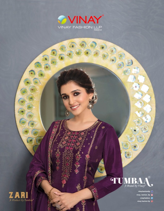 vinay fashion tumbaa zari viscose regal look top bottom with dupatta catalog