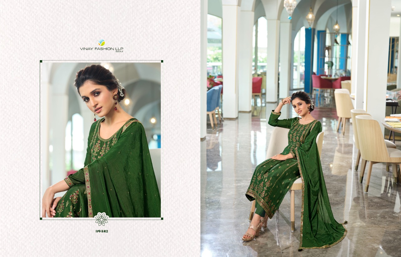 vinay fashion tumbaa zari viscose regal look top bottom with dupatta catalog