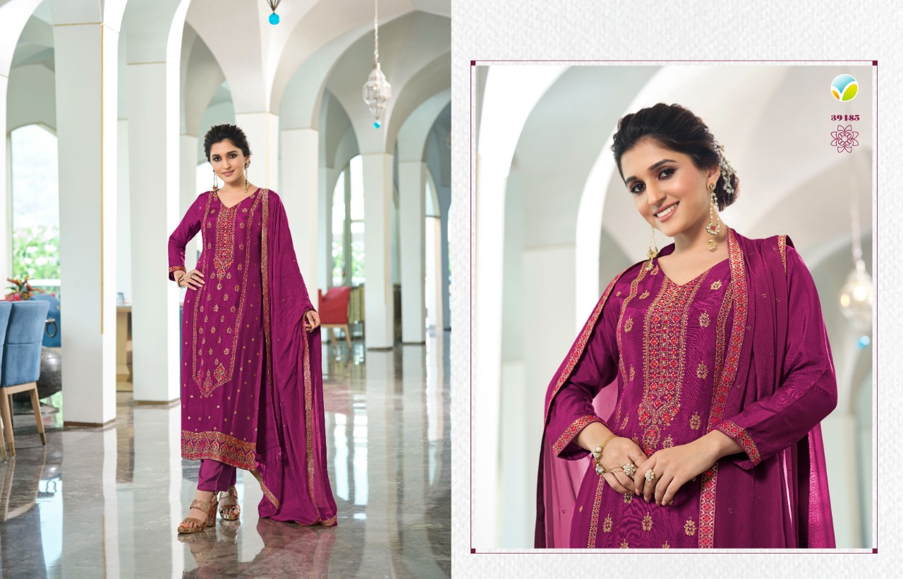 vinay fashion tumbaa zari viscose regal look top bottom with dupatta catalog