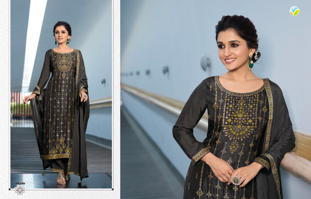 vinay fashion tumbaa zari viscose regal look top bottom with dupatta catalog