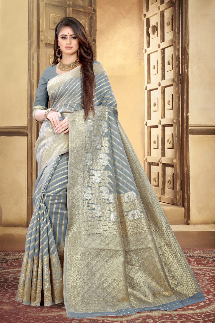 vivera international Cindrella Sarees Chanderi silk catchy look saree catalog