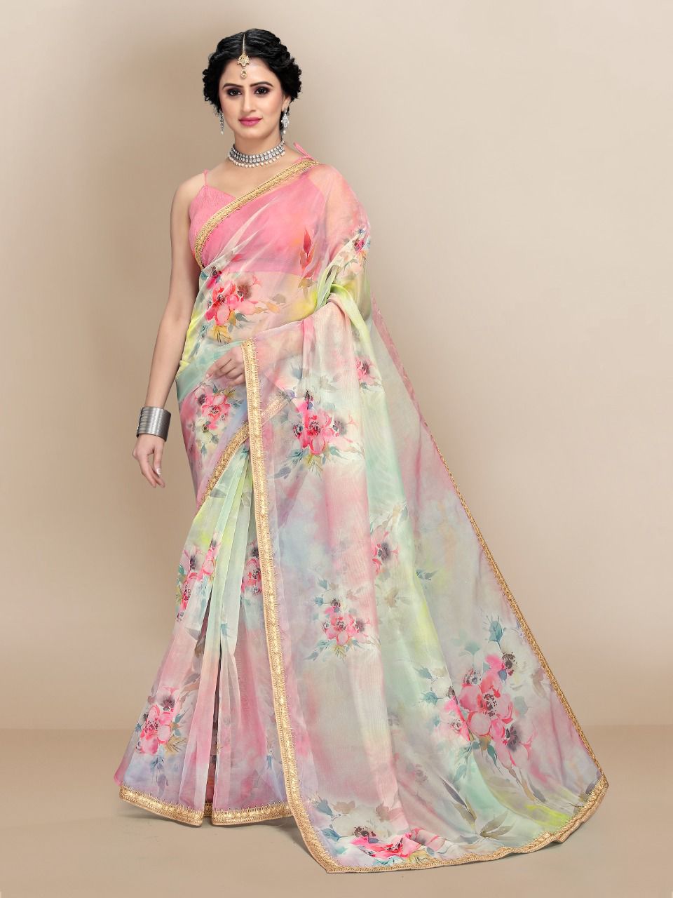 vivera international leona 3 organza decent look saree catalog