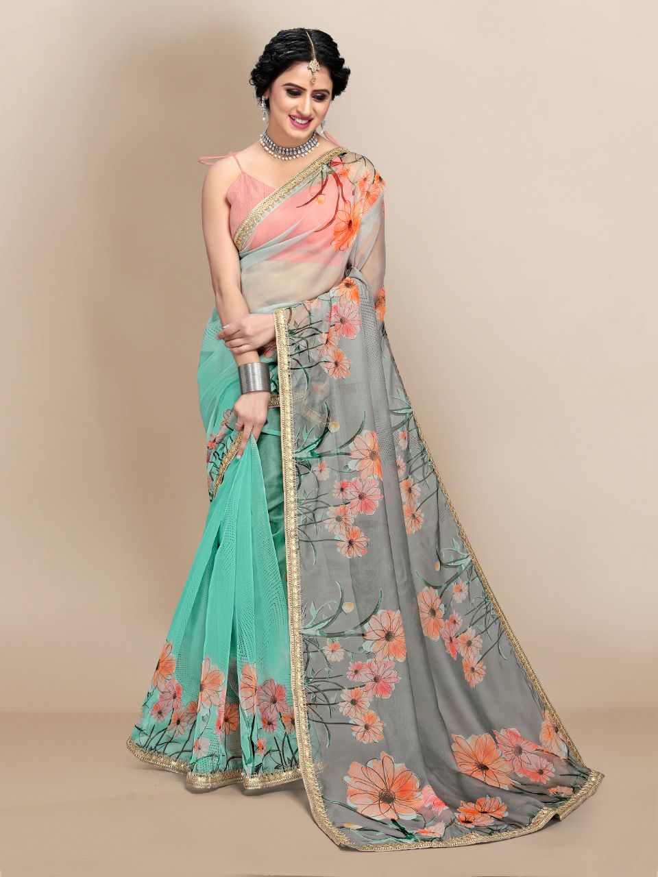 vivera international leona 3 organza decent look saree catalog